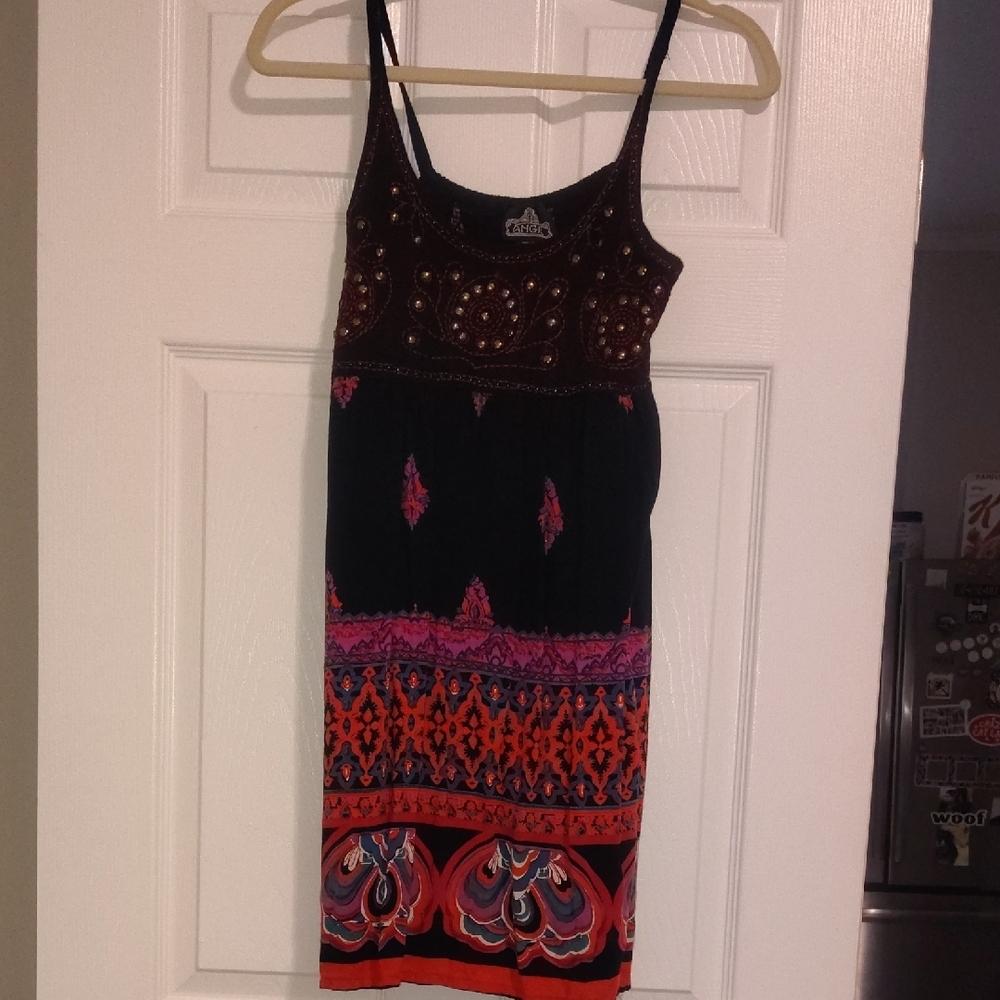 Bohemian Black and Red Dress